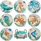 8 Pieces Ocean Diamond Art Painting Coaster Kit, DIY Crafts Kit with Holder, Non Slip Coaster Art Supplies for Adults, Ideal Christmas Gift